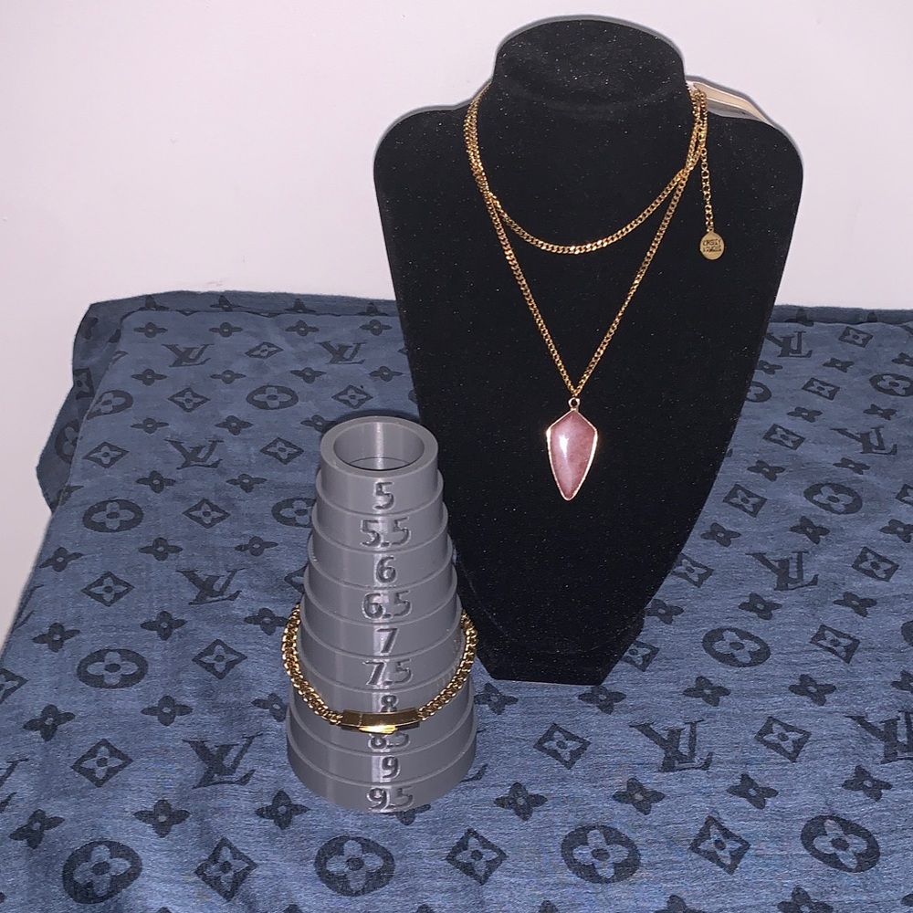 Kinsley Armelle Gold and Pink Pendant Necklace and Link bracelet